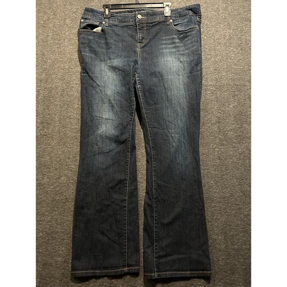 Torrid Women's‎ Plus Size 18 Relaxed Boot Jeans Dark Blue Cotton Blend Zip Solid - Picture 1 of 9
